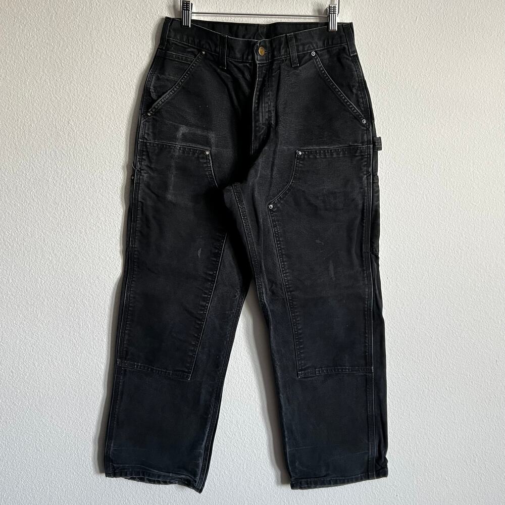Carhartt B136 BLK faded black double knee work wear carpenter pants
